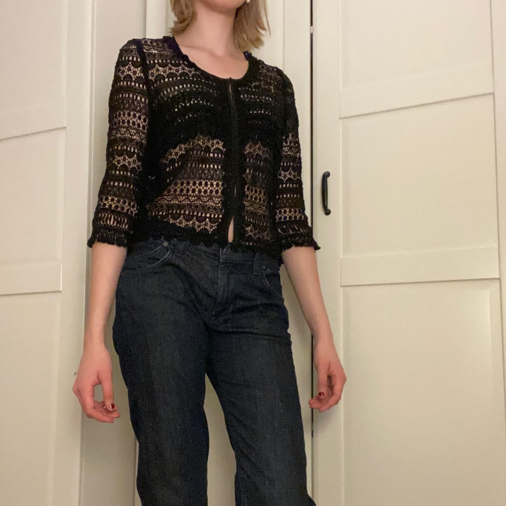 Isabel Marant cropped black lace blouse - Picture 1 of 6